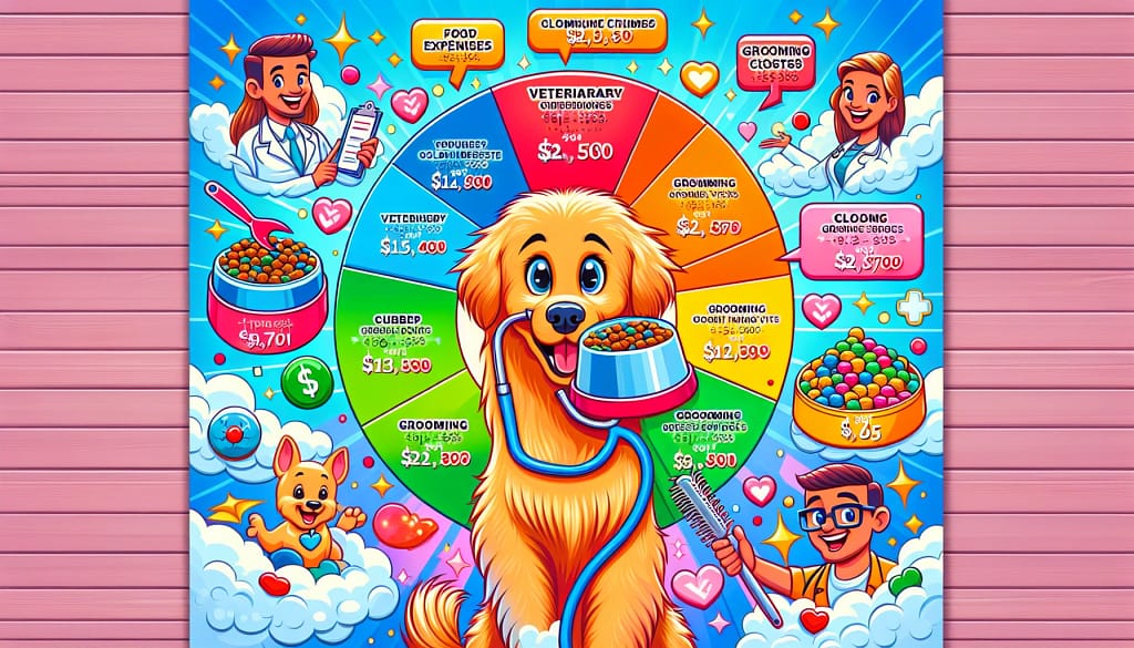 A visual representation of the costs associated with owning a miniature golden retriever.